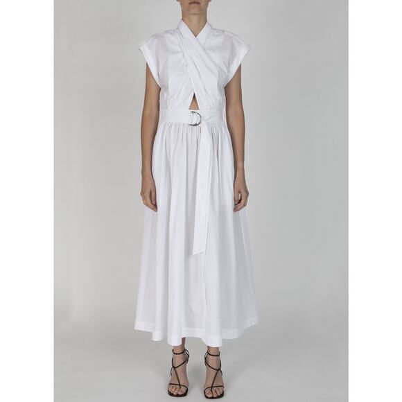 Derek Lam 10 Crosby Celeste Wrap Dress Cap Sleeve in White Size 4 NWT - Picture 2 of 13